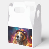 Beagle in een roze Pet Bedankdoosjes (Geopend)