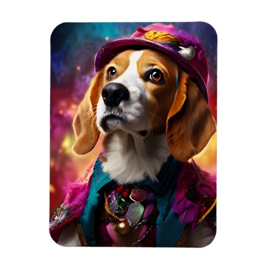 Beagle in een roze Pet Magneet (Verticaal)