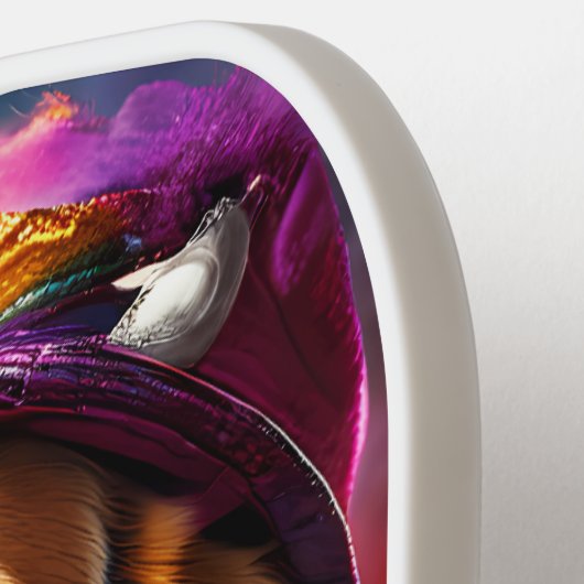 Beagle in een roze Pet Pickleball Paddle (Links Detail)