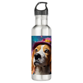 Beagle in een roze Pet Waterfles