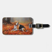 Beagle in herfst laat Herfst inspireren Bagagelabel (Voorkant horizontaal)
