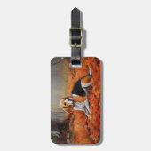 Beagle in herfst laat Herfst inspireren Bagagelabel (Voorkant verticaal)