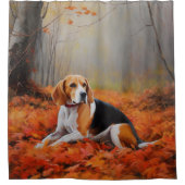 Beagle in herfst laat Herfst inspireren Douchegordijn (Voorkant)