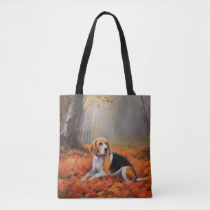 Beagle in herfst laat Herfst inspireren Draagtas