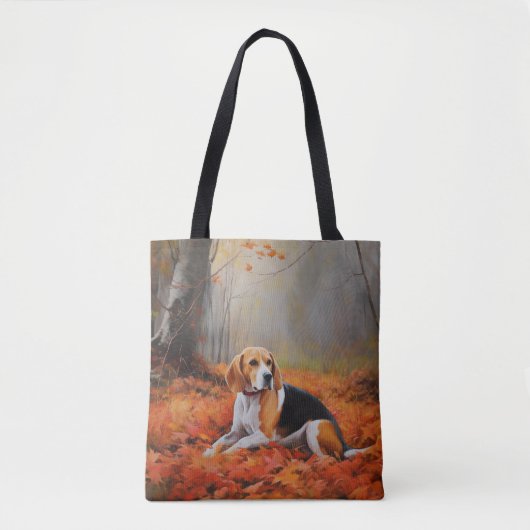 Beagle in herfst laat Herfst inspireren Draagtas (Voorkant)