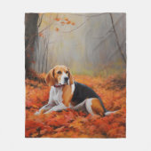 Beagle in herfst laat Herfst inspireren Fleece Deken (Voorkant)