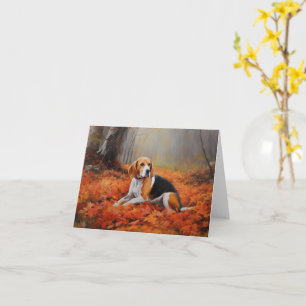Beagle in herfst laat Herfst inspireren Kaart