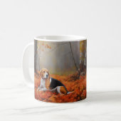 Beagle in herfst laat Herfst inspireren Koffiemok (Voorkant links)