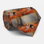Beagle in herfst laat Herfst inspireren Stropdas (Opgerold)