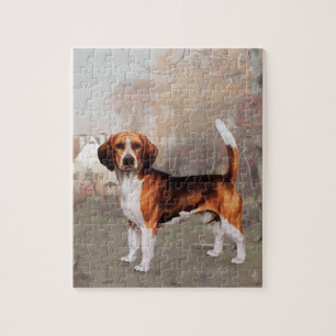 Beagle in landelijke omgeving legpuzzel