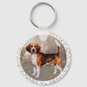 Beagle in landinstellingen sleutelhanger