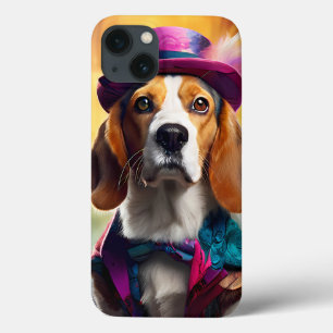 Beagle in levendig kostuum iPhone 13 hoesje