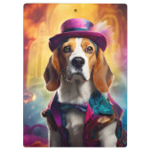 Beagle in levendig kostuum klembord (Achterkant)