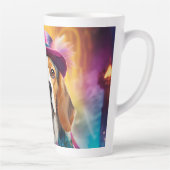 Beagle in levendig kostuum latte mok (Rechts)