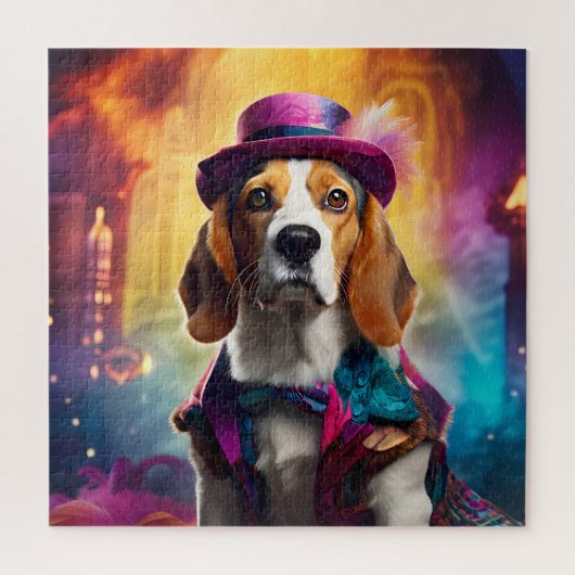 Beagle in levendig kostuum legpuzzel (Verticaal)