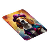 Beagle in levendig kostuum magneet (Rechterzijde)
