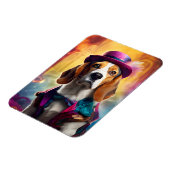 Beagle in levendig kostuum magneet (Linkerzijde)