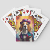 Beagle in levendig kostuum pokerkaarten (Achterkant)