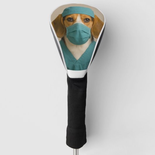 Beagle in Scrubs Golfheadcover (Voorkant)