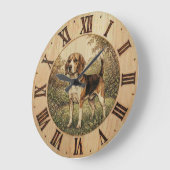 Beagle in Spring Park Wall clock  Grote Klok (Hoek)