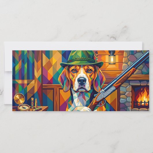 Beagle Jäger Pop Art – Moderner Jagdhund (Voorkant)