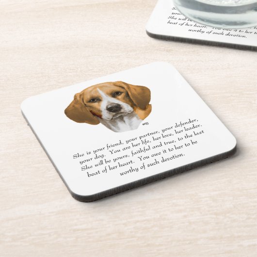 Beagle Keepomwille Bier Onderzetter (Linkerzijde)