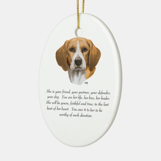 Beagle Keepomwille Keramisch Ornament (Links)