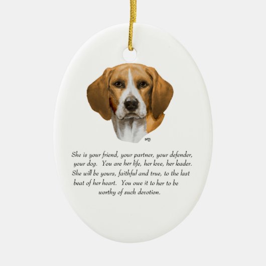 Beagle Keepomwille Keramisch Ornament (Voorkant)