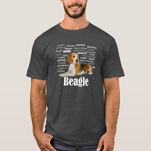 Beagle kenmerken t-shirt (Voorkant)