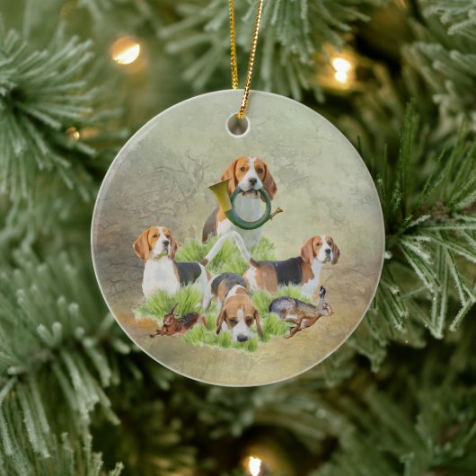 Beagle Keramisch Ornament (Boom)