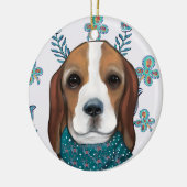 Beagle Keramisch Ornament (Links)