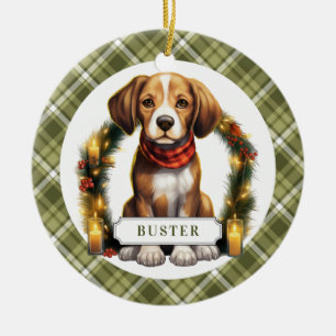 Beagle keramische cirkel Ornament
