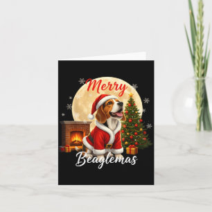 Beagle Kerst Beagle Kostuum Beagle Kerstmis Merry Kaart