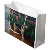 Beagle Kerst Cruise: Pawsome Vakantiegroet Groot Cadeauzakje (Voorkant Gekanteld)