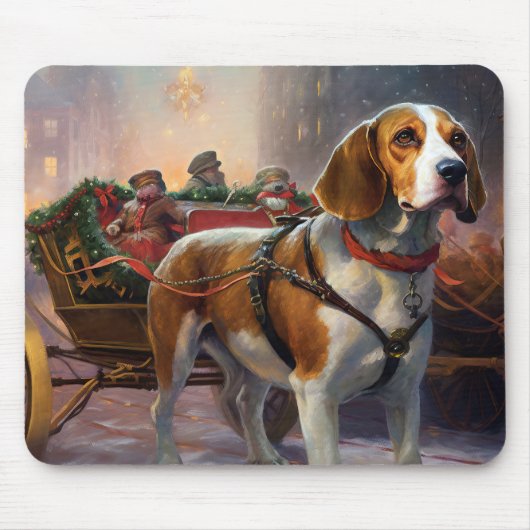 Beagle kerst feestelijk seizoen muismat (Voorkant)