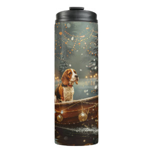 Beagle Kerst Feestelijke Reis Thermosbeker