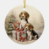 Beagle Kerst Keramisch Ornament (Voorkant)