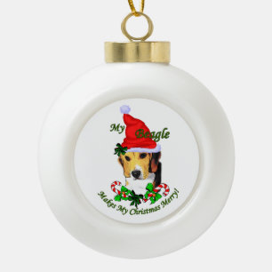 Beagle kerst Merry Keramische Bal Ornament