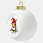 Beagle kerst Merry Keramische Bal Ornament (Rechts)