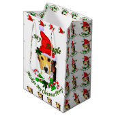 Beagle kerst Merry Medium Cadeauzakje (Voorkant Gekanteld)