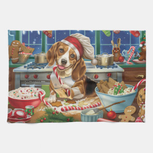 Beagle Kerstbakfeest: Festieve Kerstmis Theedoek