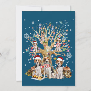 Beagle kerstboomornament voor hondenliefhebbers kaart