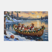 Beagle Kerstboot Vakantie Deurmat (Voorkant)