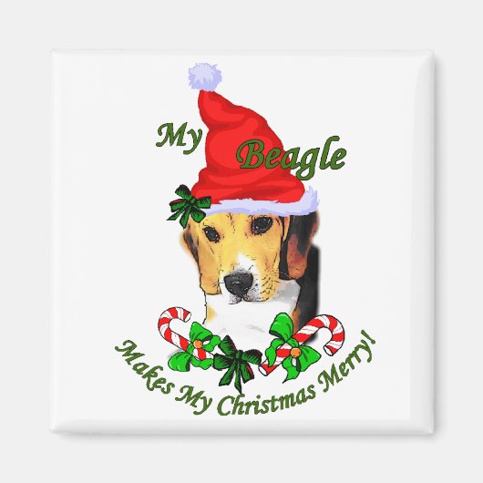 Beagle kerstcadeaus magneet (Voorkant)