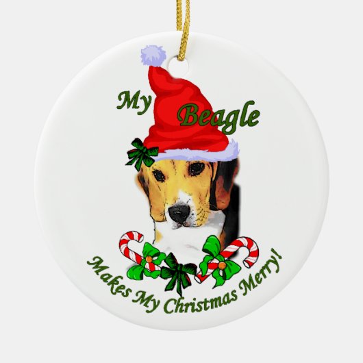 Beagle kerstcadeaus Ornament (Voorkant)