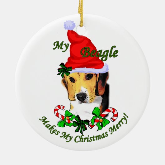 Beagle kerstcadeaus Ornament (Achterkant)