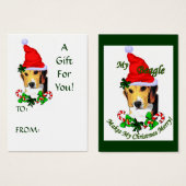 Beagle kerstcadeautentags visitekaartje (Voorkant /achterkant)