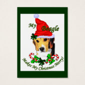Beagle kerstcadeautentags visitekaartje (Achterkant)