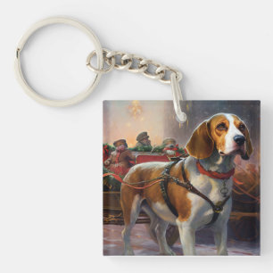 Beagle Kerstfeest Seizoen Sleutelhanger