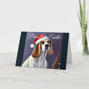 Beagle, kerstfeestkaart feestdagen kaart